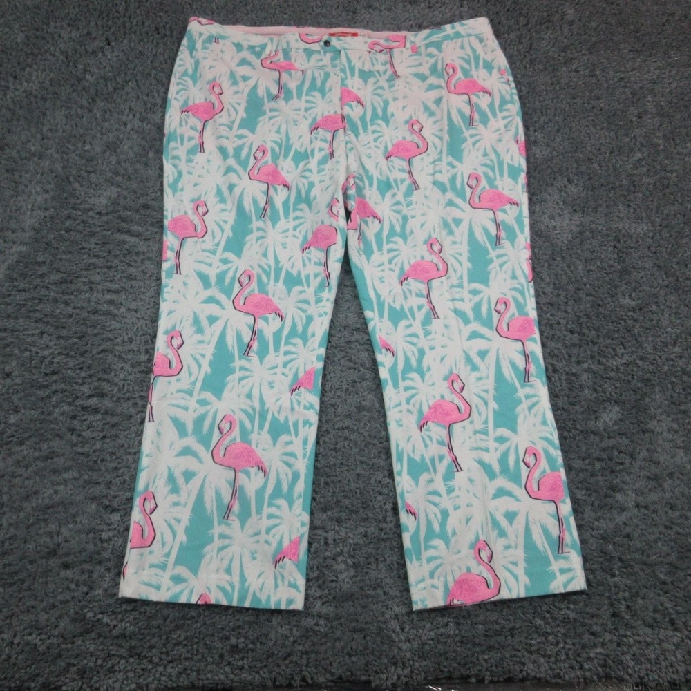 Shinesty Flamingo Dress Pants Mens 50x35 Blue Tropical Big Tall 55x34.5* NWOT